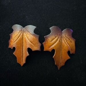 Leather Leaf Earrings